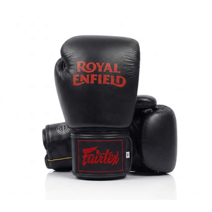 Guantes de Boxeo Fairtex de Cuero Negro Transpirable de Alta Calidad para Soporte de Muñeca, Impresión Serigrafiada, Artes Marciales, Kickboxing - Product Image 2