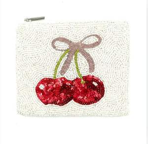 Handmade Stylish White/<b>Red</b>/Green Beaded Coin Pouch Luxury Trendy <b>Purse</b> for Christmas Parties Home Decoration for National Day - Product Image 3