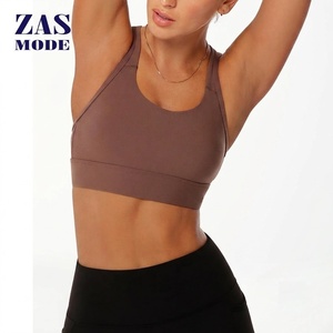 Soutien-gorge de sport croisé pour femme avec logo personnalisé, rembourré, haute élasticité, séchage rapide, sans armatures, respirant, pour yoga, fitness, course et gym - Product Image 1