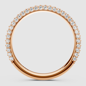 Anillo de Diamantes Naturales Chapado en Oro de 18K con Diamantes Laterales Completos - Estilo Romántico para Aniversario, Boda, Compromiso y Regalos para Fiestas - Product Image 1