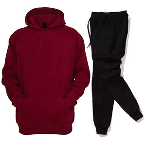 Sudaderas con capucha de color sólido con cintura con cordón Pantalones de jogging Loungewear para hombres Chándal de invierno informal - Product Image 2