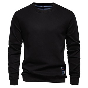 Mezcla de algodón para hombre cuello redondo Color sólido sudaderas pulóver Casual deporte sudadera para hombre - Product Image 2