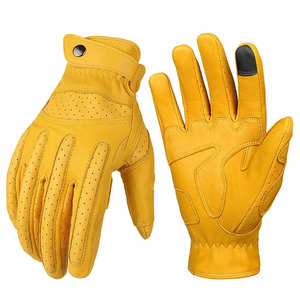 Gants de motocross en cuir respirant de haute qualité, unisexes, à doigts entiers, avec sangle de poignet réglable, antidérapants, vente en gros - Product Image 3