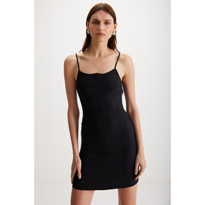 ETHIQUET Manuela Robe moulante en tissu interlock épais pour femme, col cœur - Product Image 2