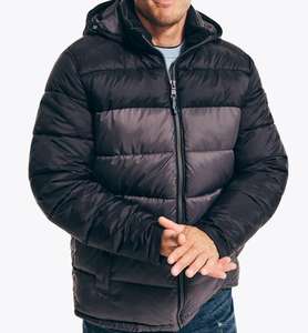 2025 New Arrival Men's Warn Winter Shiny <b>Quilted</b> Puffer Jacket Windbreaker Padded <b>Thick</b> Black Hooded Jacket - Product Image 6