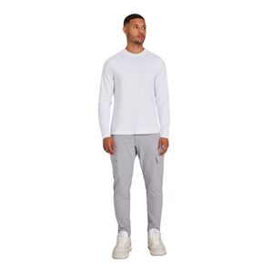 Pantalones Cargo de tecnología ajustados grises y elegantes para hombre con bolsillos de carga seguros, tela elástica y aspecto moderno minimalista - Product Image 3