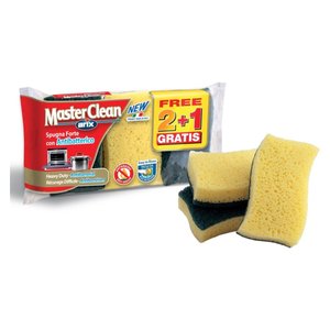 Juego de Esponjas Master Clean 3 Piezas Resistentes Antibacterianas Para Limpieza de Cocina - Product Image 1