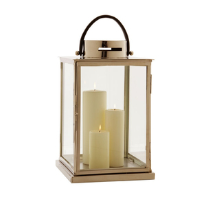 Ensemble de 3 lanternes de décoration de vaisselle en métal et verre de différentes tailles lanterne en métal de fer enduit de poudre noire en Inde - Product Image 3