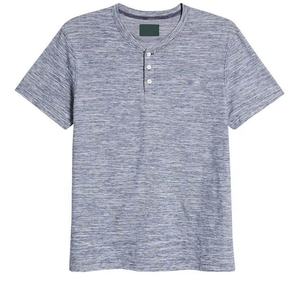 T-shirt pour homme à manches courtes, style décontracté, boutons sportifs, été, confortable, respirant, imprimé, coupe classique, 100% coton - Product Image 1