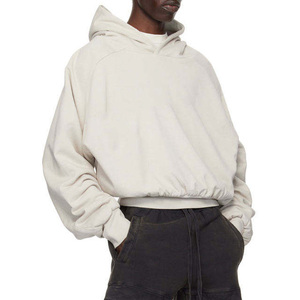 Sweat à capuche boxy en coton double couche French Terry personnalisé 400Gsm Streetwear Sweat à capuche lourd à capuche court Sweat à capuche pour homme Fabricant de sweats à capuche - Product Image 2
