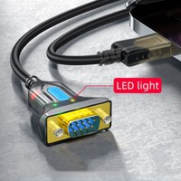 Adaptador Convertidor Serial DB9 Macho a Macho DTECH, Cable Serial USB 2.0 a RS232, 0.5m 1.5m 3m