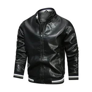 Chaqueta de cuero de motorista Vintage para hombre de alta calidad, decoración de piel con capucha, precio al por mayor, nuevo diseño informal, traje de primavera - Product Image 4