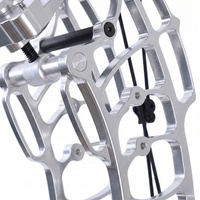 Arc composé en alliage d'aluminium argenté réglable 30-60lbs, arc de tir usiné pour la chasse en plein air et le tir sur cible