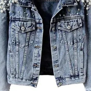 Chaqueta vaquera transpirable y de secado rápido de alta calidad para hombre, fabricante de ropa para hombre, Chaquetas vaqueras con diamantes de imitación para hombre - Product Image 6