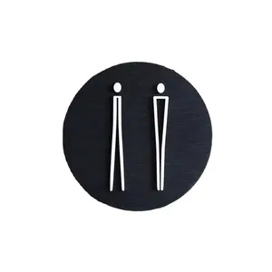 علامة مرحاض المنزل أدوات المائدة الفضية المعدنية في الهواء الطلق لوحة ستانداررد تصميم معدني شكل مخصص علامة الحمام