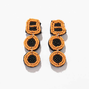 Pendientes bordados de cuentas de semillas de Halloween para niños Pendientes de cuentas de semillas de diseño elegante Pendientes de cuentas de semillas hechos a mano puros - Product Image 6