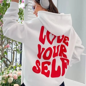 Logotipo personalizado 3D Puff impresión gráfica sudaderas con capucha mujeres Puff impreso sudaderas con capucha de las mujeres para las señoras con personalización - Product Image 1