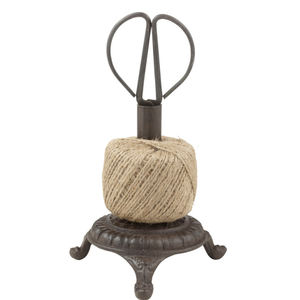 Soporte para Cuerda de Jardín de Hierro Fundido y Yute Natural Chaman India, Soporte para Cuerda y Tijeras Decorativo de la India - Product Image 3