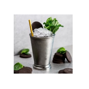 Good Shiny Silver Derby Julep Cup Elegante Mint Julep Cup para bodas y ocasiones para cócteles y fiestas - Product Image 4