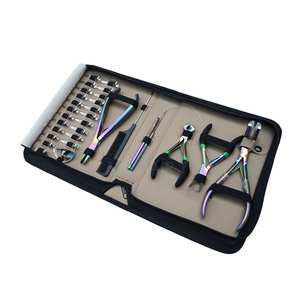 All-Purpose Hair <b>Extension</b> Tools Kit with Tape-In Tool Flat Bead Crimping Pliers Ring <b>Clips</b> Sectioning Comb Loop Puller Hook - Product Image 1