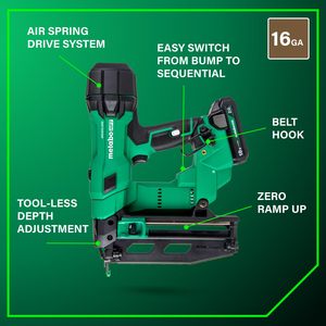 Kit cloueur de finition sans balais 18V MultiVolt Pro 16-GA, outil électrique au lithium-ion 2.0Ah, calibre 16, alimenté par batterie - Product Image 4