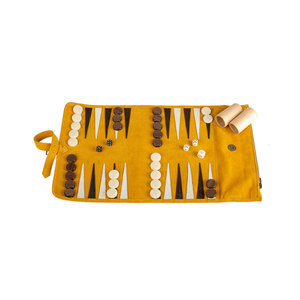 Premium Leather Roll-Up <b>Backgammon</b> Set for <b>Travel</b> & Home Play Classic Portable <b>Backgammon</b> Game in a Leather Roll Case - Product Image 6