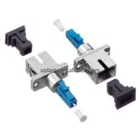Adaptor Serat Optik Singlemode DAMU LC/UPC ke SC/UPC, Flange Coupler Male ke Female 1260-1650nm untuk Rak Telekomunikasi Pusat Data