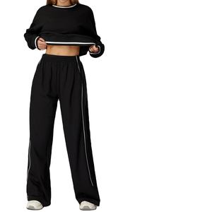 Conjunto Deportivo de Felpa Sólida Unisex con Logotipo Personalizado al por Mayor, Conjunto de 2 Piezas, Pantalones, Traje Deportivo para Correr - Product Image 1