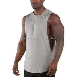 Brand New Plain Tank Top Men's Sleeveless Open Sides Fitness Clothing Cotton Sportwear Muscle Vest Quick Dry Breathable - Product Image 3