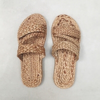Nouvelles pantoufles marocaines pour femmes, sandales en paille pour la maison et l'hôtel, chaussures pour femmes et hommes, tongs en jacinthe d'eau