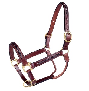 HALTER DE CABALLO TRENZADO DE CUERO GENUINO de calidad inteligente y de primera calidad, a la venta - Product Image 1