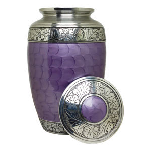 โกศบรรจุอัฐิสีม่วงเงิน สไตล์อเมริกัน/ยุโรป สำหรับผู้ใหญ่ ขนาด 220 คิวบิกอินช์ เป็นมิตรกับสิ่งแวดล้อม ทนทาน เหมาะสำหรับตกแต่งหลุมศพ - Product Image 6