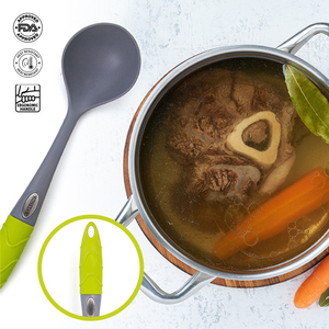 Nonstick Silicone Cooking Ladle Safe For Pots Pans Comfort Grip Long Spoon Kitchen Gadget For Stew Broth Serving - Product Image 3