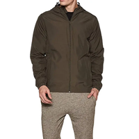 Veste coupe-vent de haute qualité pour homme, coupe classique, imperméable, polyester/nylon, couleur unie, noire, fermeture éclair, grande taille, respirante, pour l'extérieur
