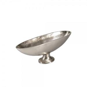 Venta caliente florero de Metal niquelado Pedestal cuenco de flores forma de barco cuenco de almacenamiento de flores en Base Ovalada para fiesta de boda - Product Image 1