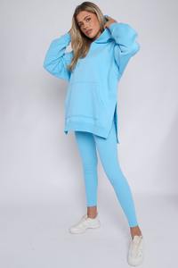 Conjunto de sudadera y mallas con capucha de gran tamaño para mujer, chándal de salón con capucha, ropa informal para mujer - Product Image 4