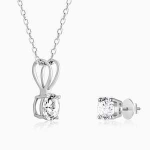 Anushka Sharma ชุดเพทายสีเงินคลาสสิกเครื่องประดับอินเทรนด์ดีพร้อมโรสโกลด์แพลตตินัมชุบทองสำหรับงานเลี้ยงงานแต่งงานหรือของขวัญ - Product Image 2