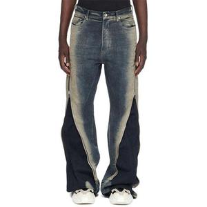 Jeans droits pour hommes en denim léger de haute qualité en gros, 100% coton, taille mi-haute, jambe large, décontractés, respirants, printemps, sur mesure - Product Image 3