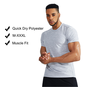 150 GSM camiseta de gimnasio para hombre con logotipo personalizado 3XL entrenamiento compresión deporte Top Casual Fitness ajuste muscular para entrenamientos de gimnasio - Product Image 3