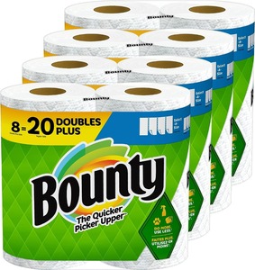 Bounty Toallas de Papel de Tamaño Rápido, Blanco, 16 Rollos Familiares = 40 Rollos Regulares, Encantador Papel Higiénico Ultra Suave al Tacto - Product Image 1