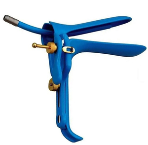 Spéculum vaginal en acier inoxydable bleu certifié Classe I, à usage chirurgical, manuel - Product Image 1