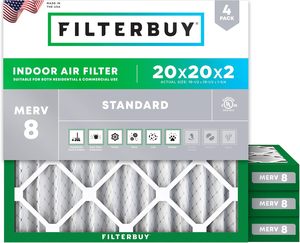 Filterbuy แผ่นกรองอากาศขนาด 20x20x2 นิ้ว MERV 8 ป้องกันฝุ่นและสารก่อภูมิแพ้ (แพ็ค 4 ชิ้น) - Product Image 6