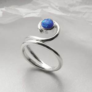 Elegant Nature-<b>Inspired</b> Sterling Silver Gemstone Vine Ring Oval Cut Natural Stone with Bezel Setting for Parties - Product Image 3