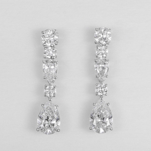 Vintage Style PT 900 1 Ct Lab Grown Diamond Stud Pendientes para bodas - Product Image 1