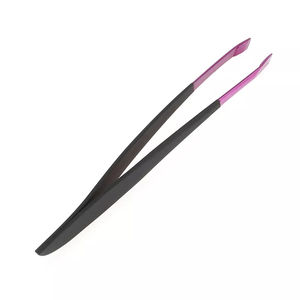 German Stainless Steel <b>Eyebrow</b> <b>Tweezers</b> 3.8 Inches Black Paper Coated manicure <b>Eyebrow</b> Extension <b>Tweezers</b> - Product Image 4