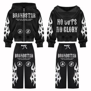 Traje de chándal de algodón bordado aspecto lavado ácido personalizado para hombres ropa de gimnasio y declaración de moda casual - Product Image 6