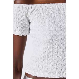 Chemisier décontracté en tissu crêpe de coton, coupe classique, col rond, manches courtes, 220g, style épaules dénudées, logo frontal, toutes saisons - Taille XL - Product Image 4