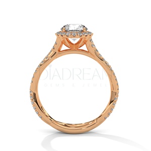 Usine personnalisée femmes S925 argent VVS 1ct 2ct coupe ronde avec Halo Leb Grown diamant croisé bague de fiançailles - Product Image 6