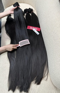Pelo de trama recto sedoso humano vietnamita de alta calidad 100% pelo crudo vietnamita Color negro Natural precio razonable - Product Image 4