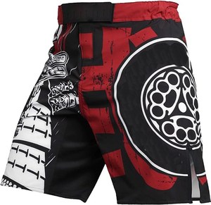 กางเกงมวยขาสั้นสำหรับออกกำลังกาย MMA แบบ BJJ ทำจากไนลอนสีดำออกแบบได้ตามต้องการ2025 - Product Image 1